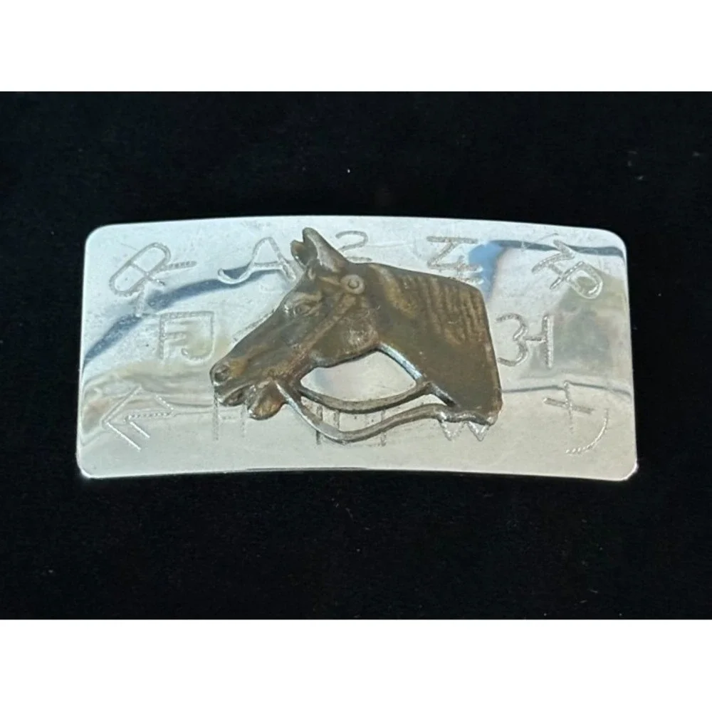 Vintage Horse‎ Design Belt Buckle *Missing Clip*